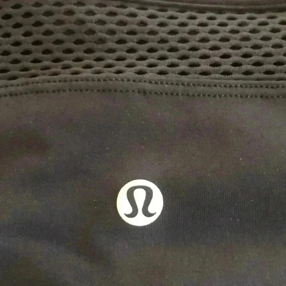 Lululemon | Black Crop Leggings with Mesh Panels - Picture 6 of 6